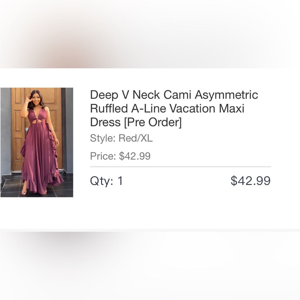 New Loragal Size XL V Neck Cami Ruffled Maxi Dress